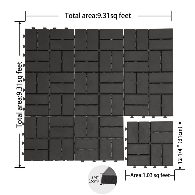 domi outdoor living 12" x 12" Composite Interlocking Deck Tile & Reviews Wayfair